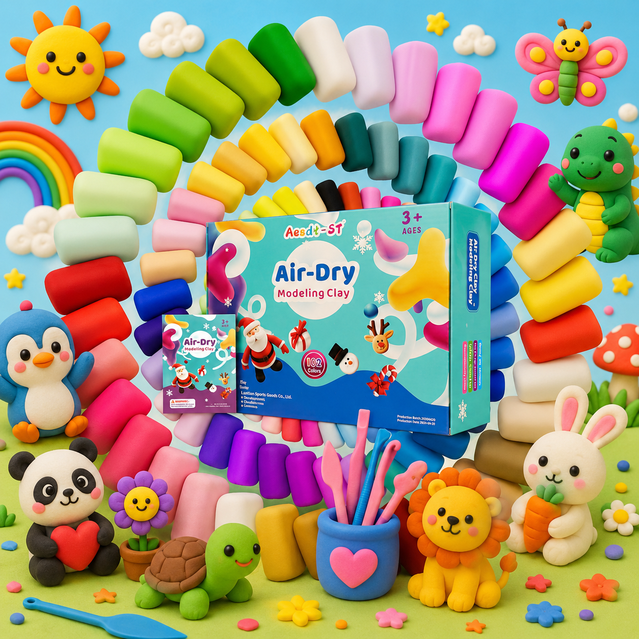 102-Color MULTICOLOR Air-Dry Clay Kit