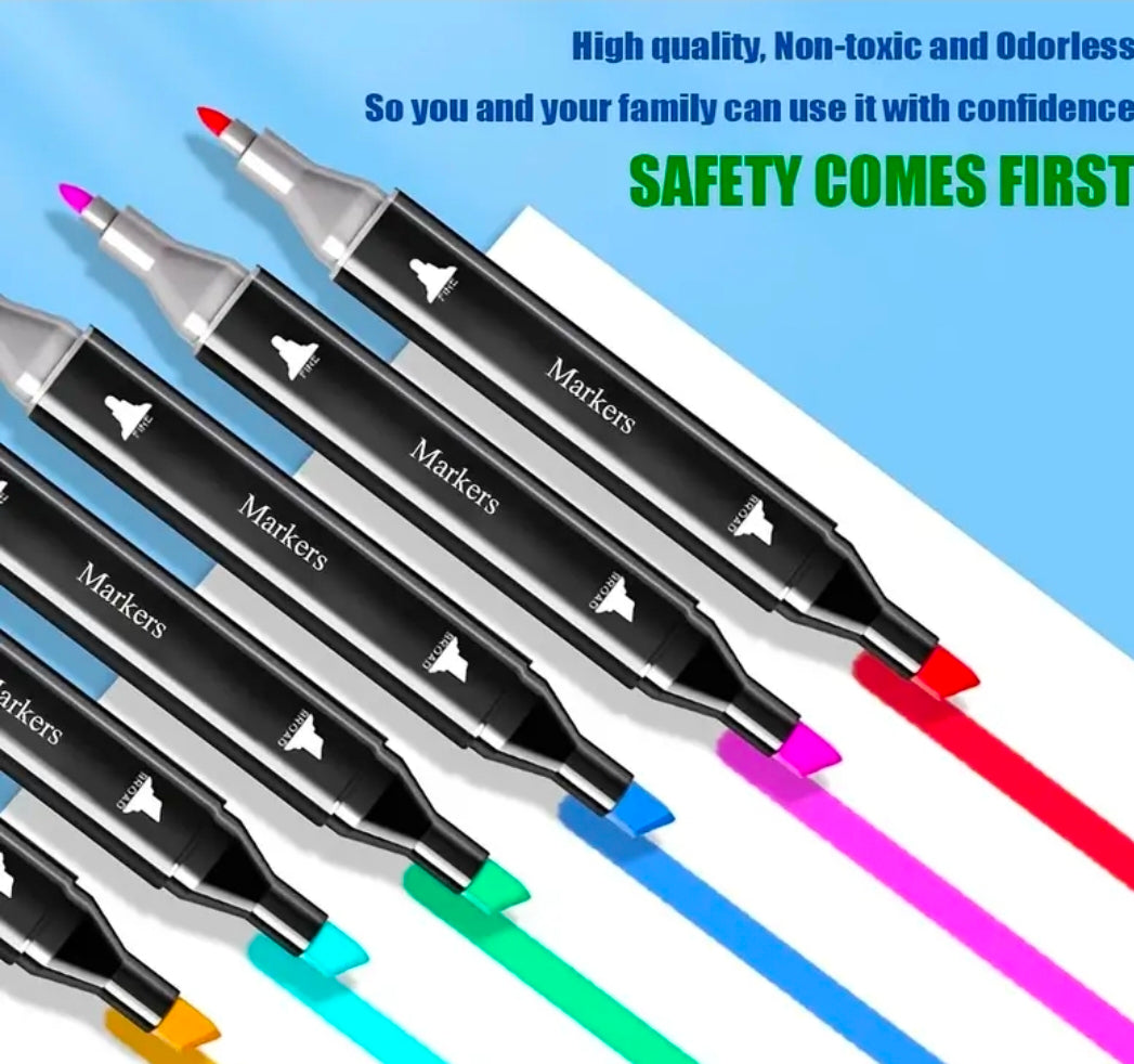Professional Dual Tip Marker for Drawing, Coloring, Sketching & Illustration