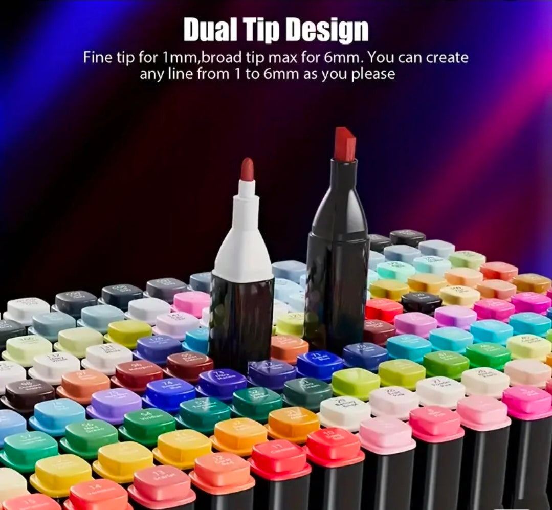 Professional Dual Tip Marker for Drawing, Coloring, Sketching & Illustration