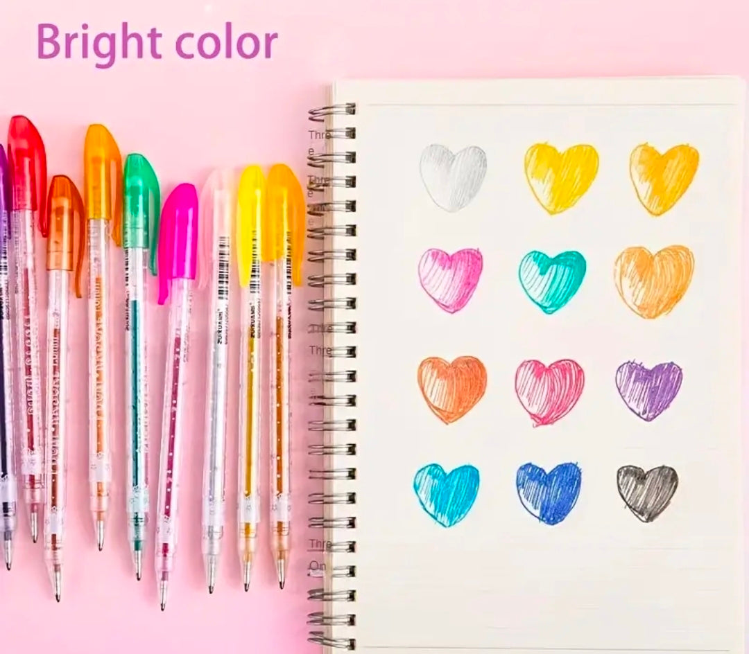 Multi-Finish Colored Pens: Glitter, Metallic, Pastel, & Neon 4pack
