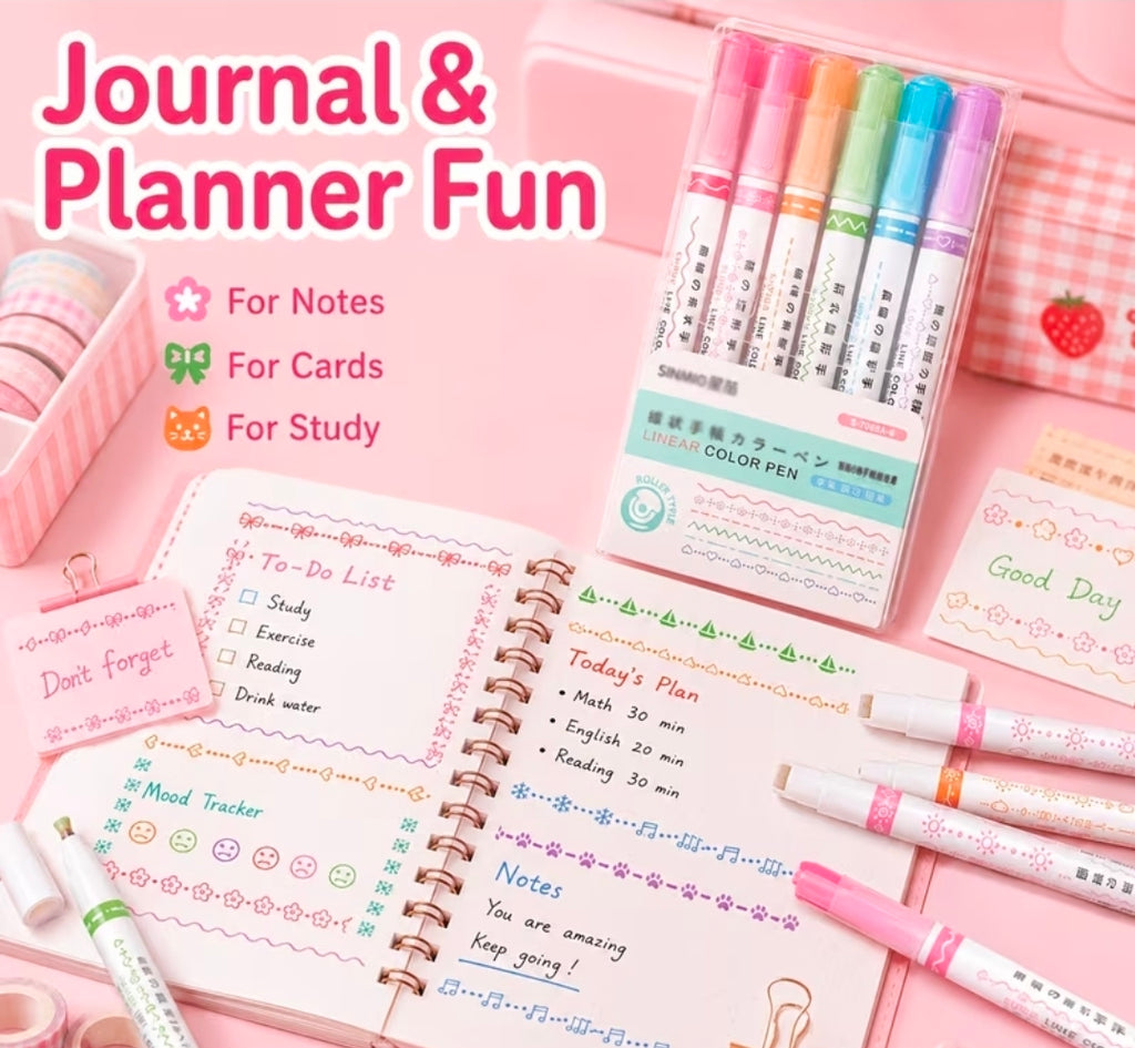 Pastel Pen stamps | Aesthetic & Comfy Grip for Journaling, Doodling & Note-Taking