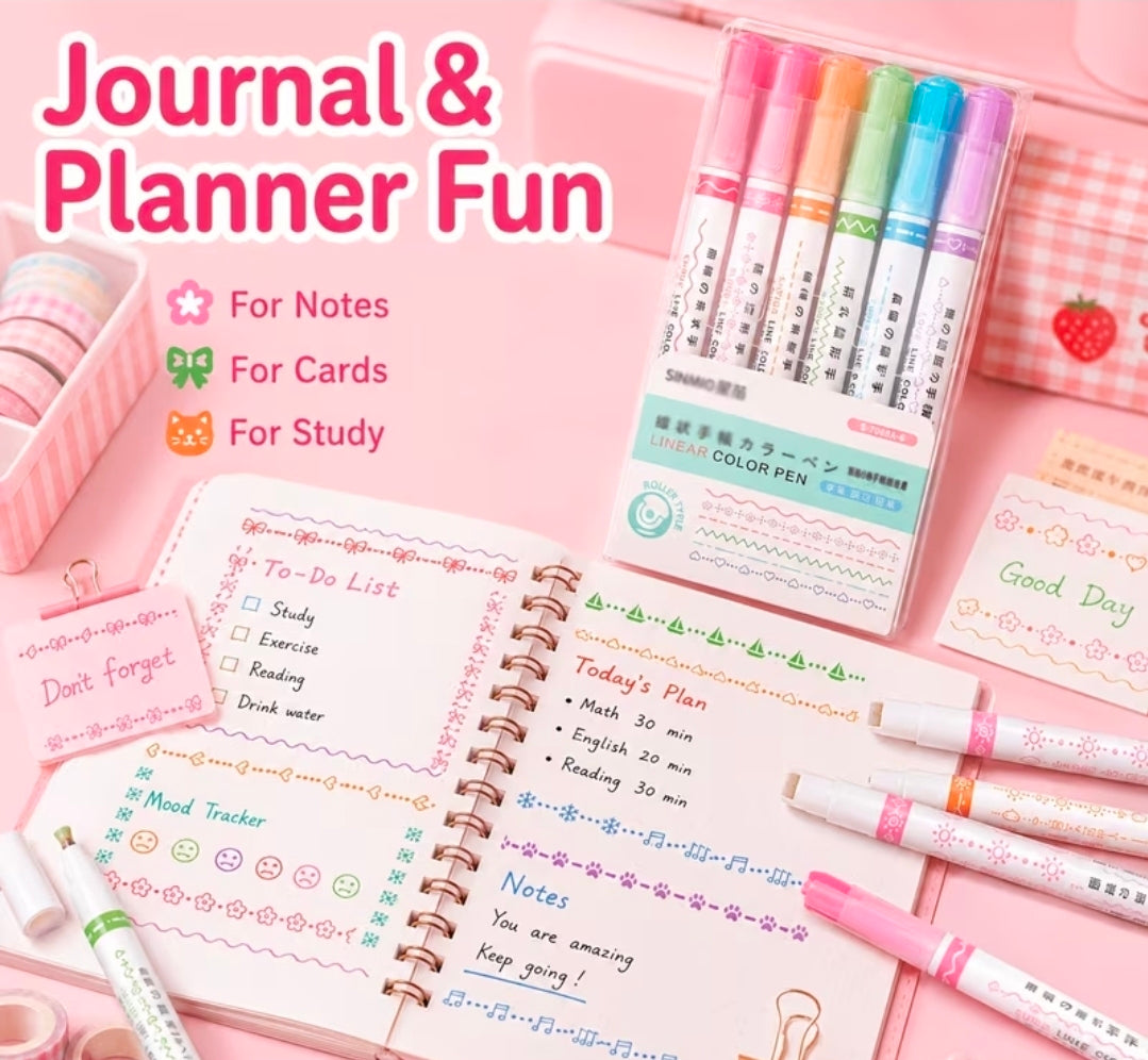 Pastel Pen stamps | Aesthetic & Comfy Grip for Journaling, Doodling & Note-Taking
