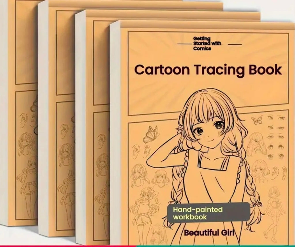 Step by Step Beginner's Manga Sketchbook – Female Face & Hair Guides Tracing Practice 48pages