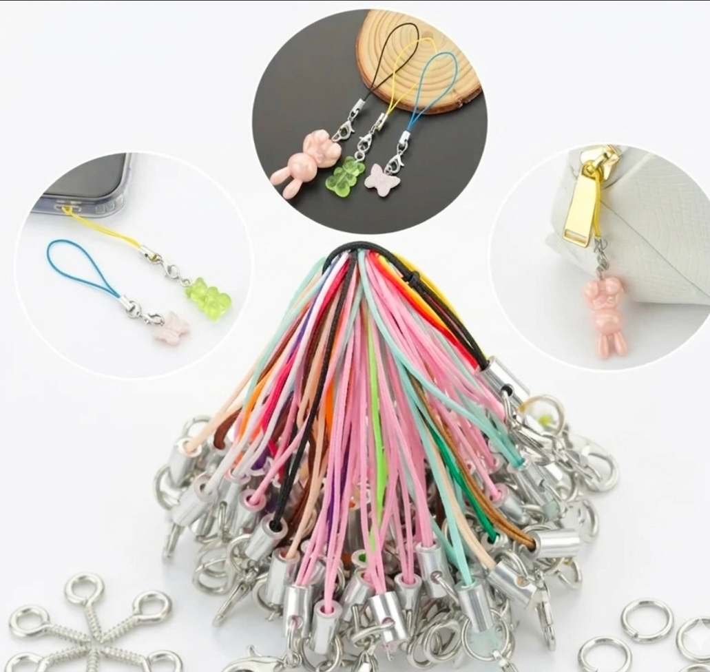 Multicolor Lanyard 7 Set with Lobster Clasps – DIY Keychain & Charm Making Supplies